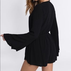 Tobi bell sleeve black romper